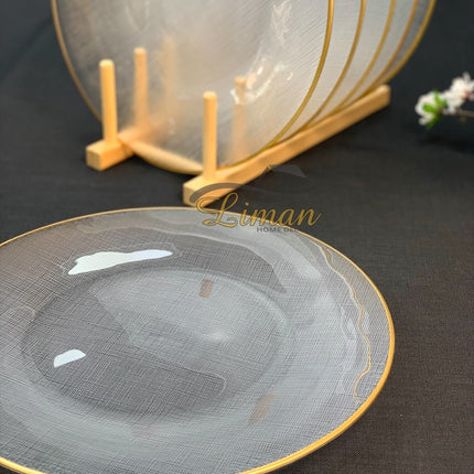 BRICARD PORCELAIN Bricard SIS Bordenset 28 cm Transparant - Gold Per Stuk