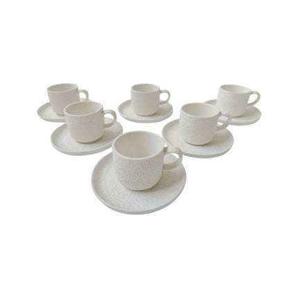 BRICARD PORCELAIN Bricard Valance Espressoset 12-Delig | 6-Persoons Mat - Wit