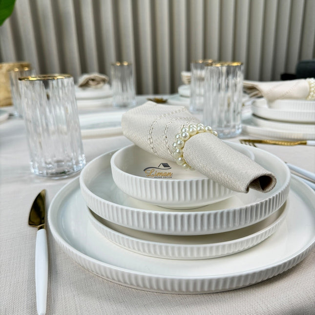 BRICARD PORCELAIN DION SERVIESSET  WIT 25-DELIG | 6 PERSOONS