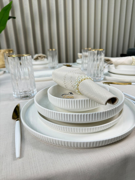 BRICARD PORCELAIN DION SERVIESSET  WIT 25-DELIG | 6 PERSOONS