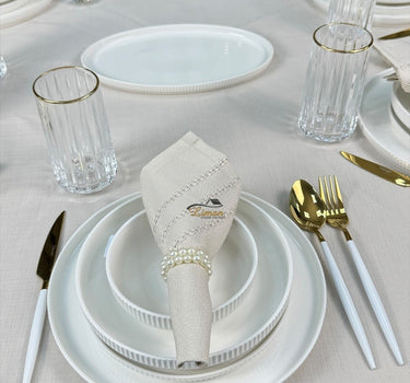 BRICARD PORCELAIN DION SERVIESSET  WIT 25-DELIG | 6 PERSOONS