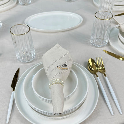 BRICARD PORCELAIN DION SERVIESSET  WIT 25-DELIG | 6 PERSOONS