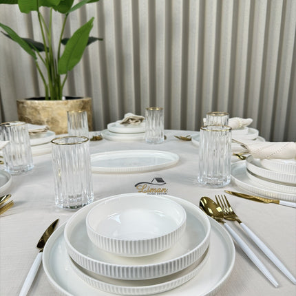 BRICARD PORCELAIN DION SERVIESSET  WIT 25-DELIG | 6 PERSOONS