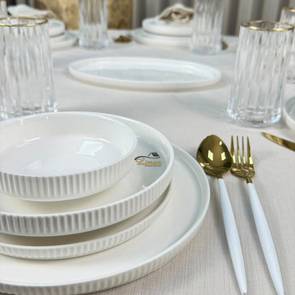 BRICARD PORCELAIN DION SERVIESSET  WIT 25-DELIG | 6 PERSOONS