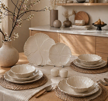 BRICARD PORCELAIN Florange Taupe Servies set 27 delig | 6 persoons - Bricard