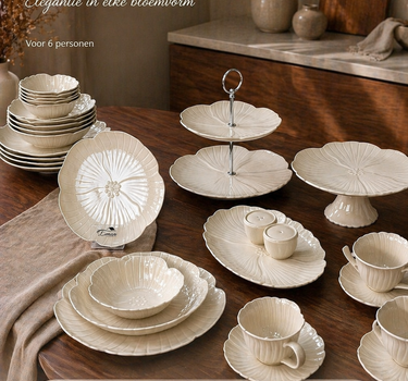 BRICARD PORCELAIN Florange Taupe Servies set 27 delig | 6 persoons - Bricard