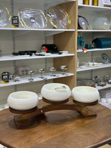 BVR Acacia Bondy Snack- / Tappasschaal 4 Delig ( Chubby )