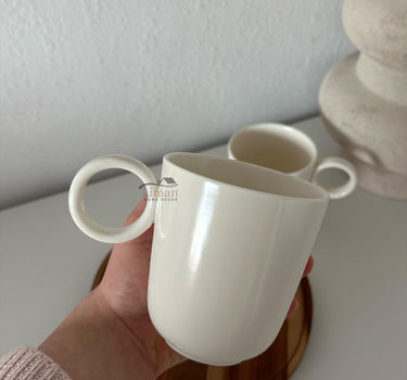 BVR Alvea Keramiek koffiemokken 400 ml – Crème glans | 2 Delig