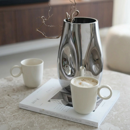 BVR Alvea Keramiek koffiemokken 400 ml – Crème glans | 2 Delig