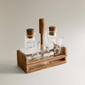 BVR Borosilicaatglas / acaciahout Olie, azijn, zout & peperset (Tafelset)
