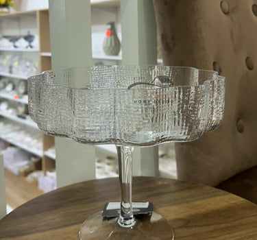 BVR Flower Glazen serveerschaal op voet – fruit- en patisserieschaal, Ø22 × H20 cm