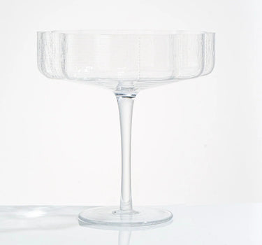 BVR Flower Glazen serveerschaal op voet – fruit- en patisserieschaal, Ø22 × H24 cm
