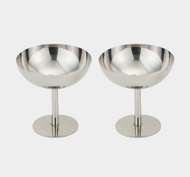 BVR Silvara ( Aura ) rvs schalen coupe / 2 Delig ( 10 cm )