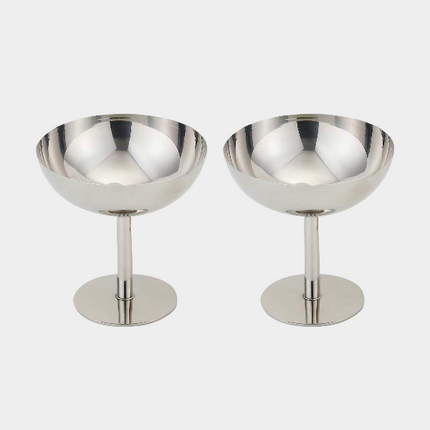 BVR Silvara ( Aura ) rvs schalen coupe / 2 Delig ( 11 cm )