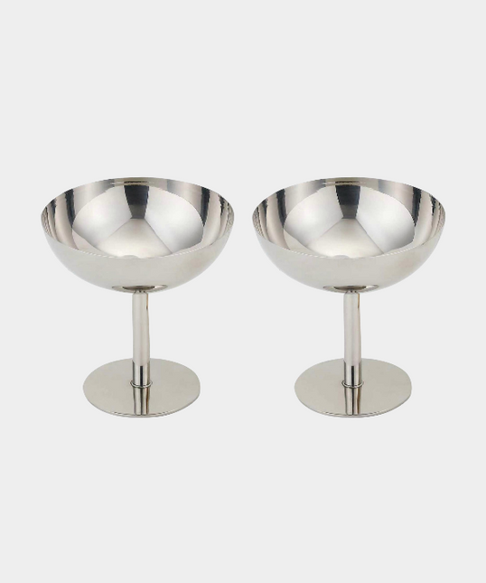 BVR Silvara ( Aura ) rvs schalen coupe / 2 Delig ( 11 cm )