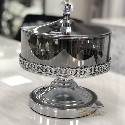 cinar Kronos Bonbonniere Met Voet Zilver