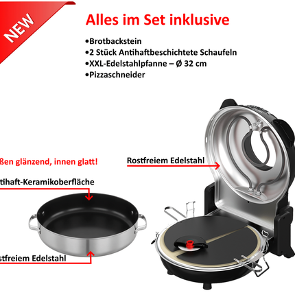 ERA-TEC Eratec PRO XXL Tradionele steenoven - Pizza Oven - Nieuw Model - Tasfirin