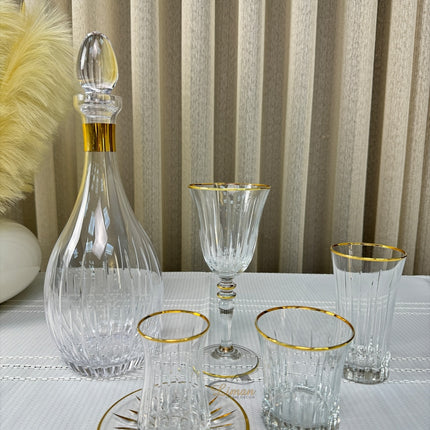 Esco ESCO ISIK GLAZEN SET MET KARAAF GOLD 31-DELIG