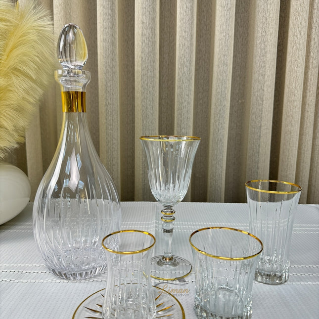 Esco ESCO ISIK GLAZEN SET MET KARAAF GOLD 31-DELIG