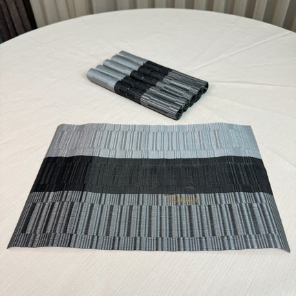 FERVEO PLACEMATSET 6 DELIG GRIJS - ZWART