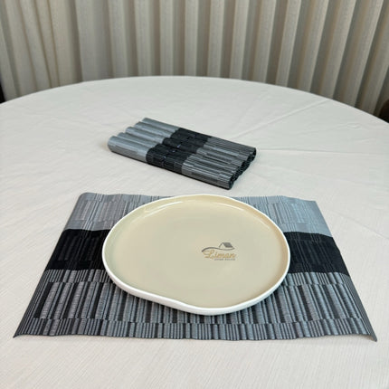 FERVEO PLACEMATSET 6 DELIG GRIJS - ZWART