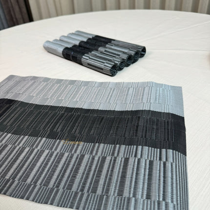 FERVEO PLACEMATSET 6 DELIG GRIJS - ZWART