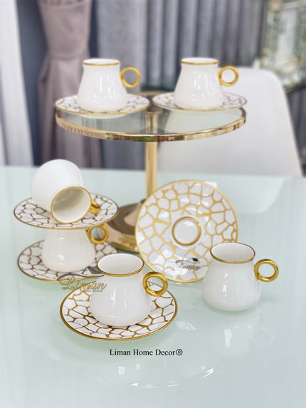 Glazze Glazze Larisa Wit Cappuccino/Nescafeset 12-Delig | 6-Persoons