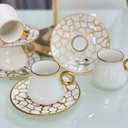 Glazze Glazze Larisa Wit Cappuccino/Nescafeset 12-Delig | 6-Persoons