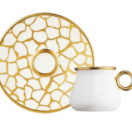 Glazze Glazze Larisa Wit Cappuccino/Nescafeset 12-Delig | 6-Persoons