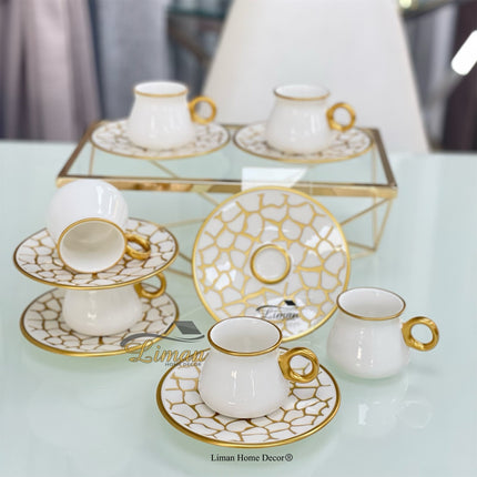 Glazze Glazze Larisa Wit Espressoset 12 Delig | 6 Persoons