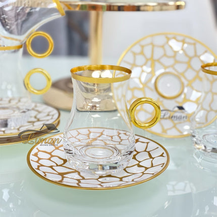 Glazze Glazze Larisa Wit Theeset Met Handvat 12 Delig | 6 Persoons