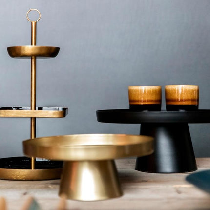 GUSTA GUSTA DECO/TAARTHOUDER METAAL Ø24,5CM GOUD