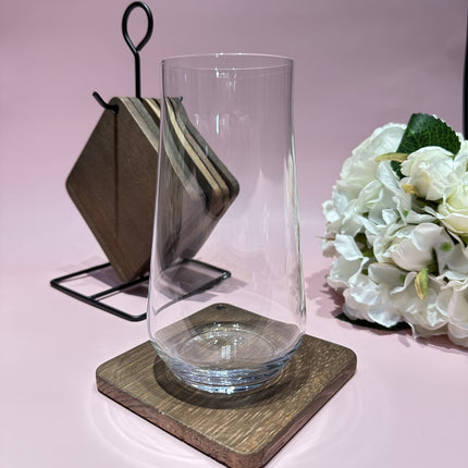 HAKAL HAKAL GLAS ONDERZETTERS MET HOUDER ZWART 7 DELIG