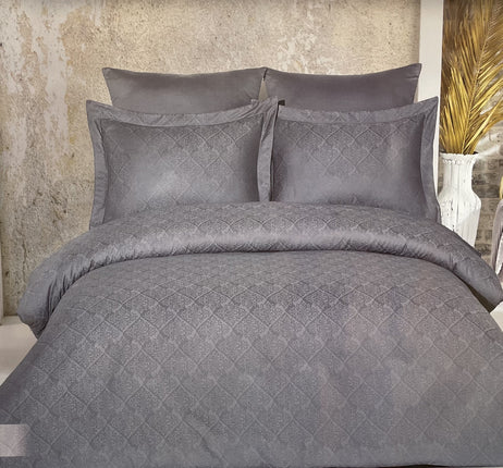 IPEKCE Ipekce Artemis Katoen Satijn 6-Delig 2-Persoons Dekbedovertrek Grijs