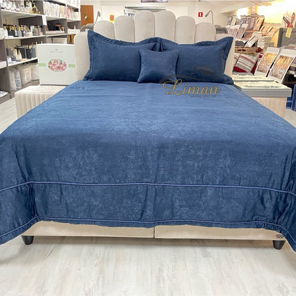 IPEKCE Ipekce Asos Bedspreiset 4 Delig Blauw