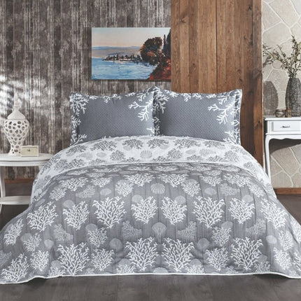 IPEKCE Ipekce Bella Bedspreiset 1-Persoons 2- Delig Antraciet