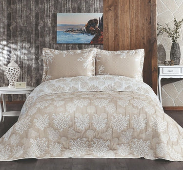 IPEKCE Ipekce Bella Bedspreiset 1-Persoons 2- Delig Beige