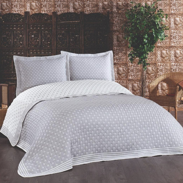 IPEKCE Ipekce Casandra Bedspreiset 3 Delig Grijs