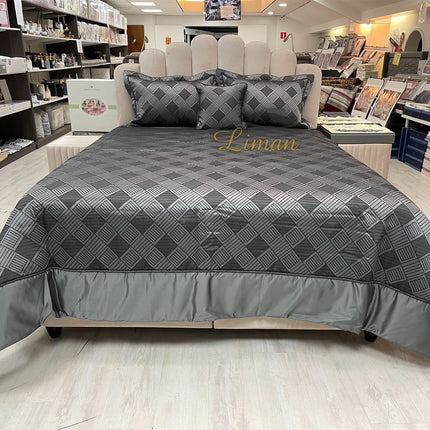 IPEKCE Ipekce Class Bedspreiset 4 Delig Antraciet