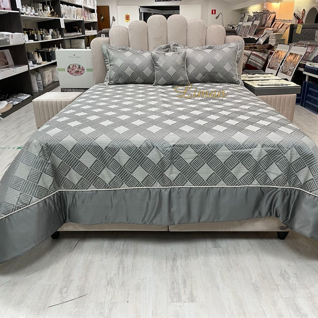 IPEKCE Ipekce Class Bedspreiset 4 Delig Grijs