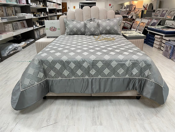 IPEKCE Ipekce Class Bedspreiset 4 Delig Grijs