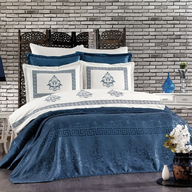 IPEKCE Ipekce Crystal Bedspreiset 9 delig Blauw