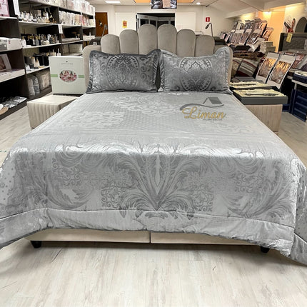 IPEKCE Ipekce Damien Bedspreiset 3 Delig Grijs