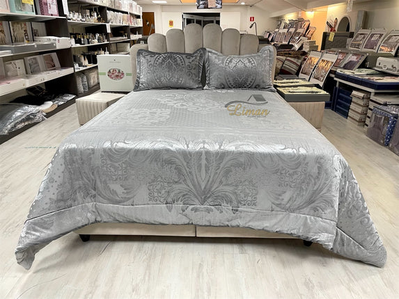 IPEKCE Ipekce Damien Bedspreiset 3 Delig Grijs