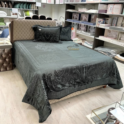 IPEKCE Ipekce Damien Bedspreiset 3 Delig Groen