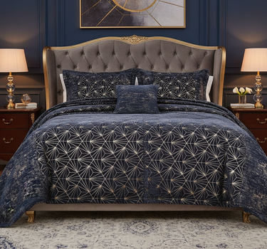 Ipekce Dior Bedspreiset 4 Delig Donker Blauw