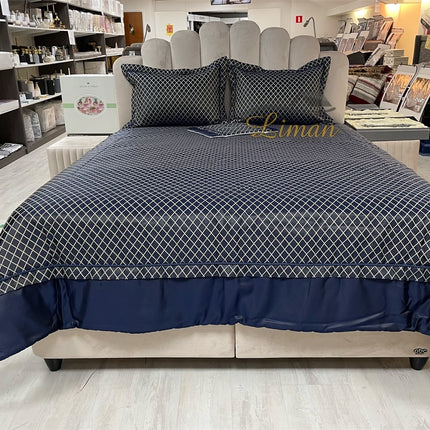 IPEKCE Ipekce Diva Bedspreiset 4 Delig Blauw