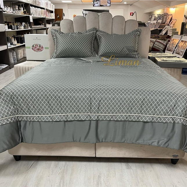 IPEKCE Ipekce Diva Bedspreiset 4 Delig Grijs