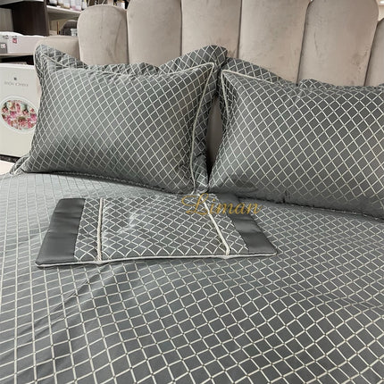 IPEKCE Ipekce Diva Bedspreiset 4 Delig Grijs