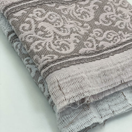 IPEKCE Ipekce Jaquard Handdoek 50 x 90 cm 2 Delig Paars - Grijs